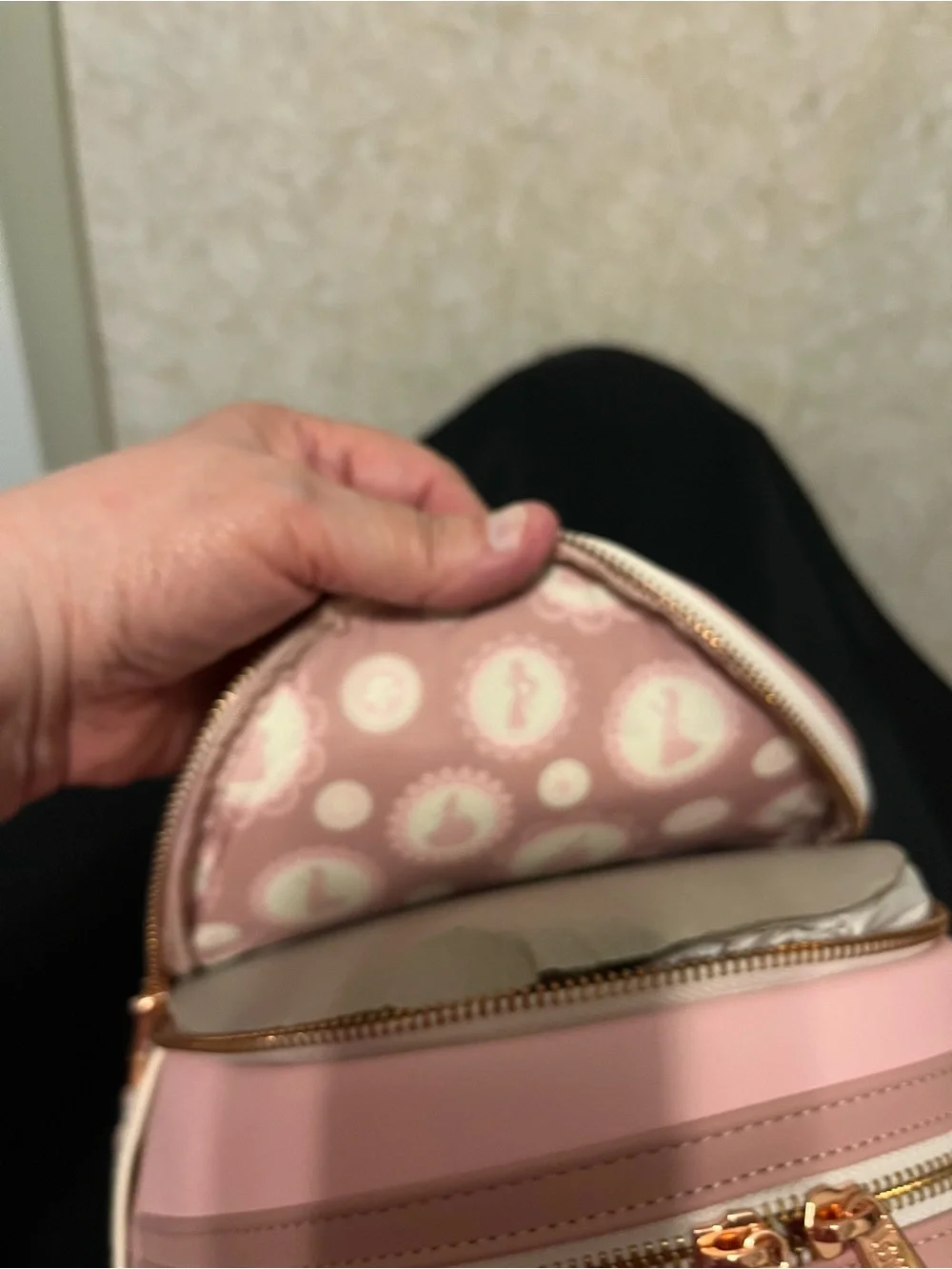 Disney Pink Princess Silhouette Floral Mini Backpack